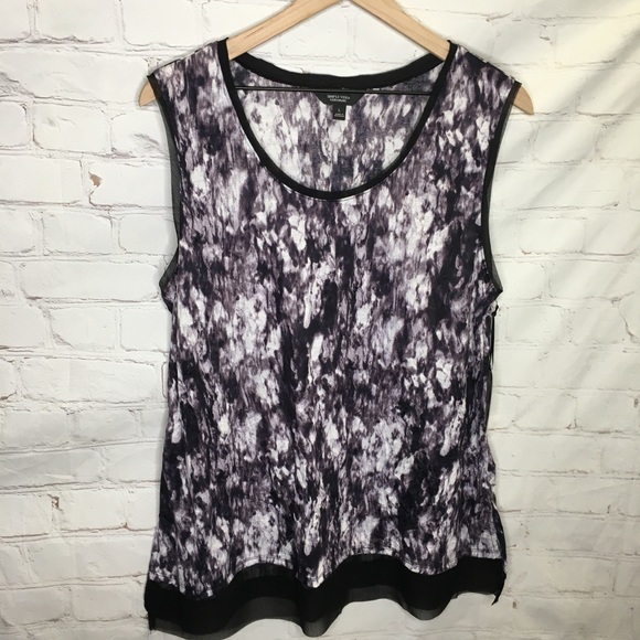 Simply Vera Vera Wang Crinkle Tank Top Size Large - Picture 2 of 9